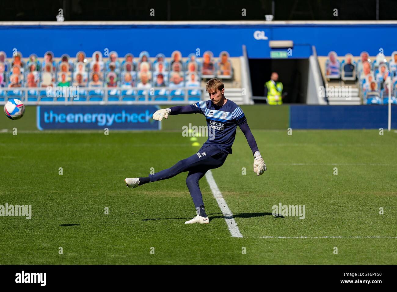 London Uk April 2nd Qpr Goalkeeper Joe Lumley Warms Up Before The Sky Bet Championship Match Between Queens Park Rangers And Coventry City At Kiyan Prince Foundation Stadium London On Friday 2nd