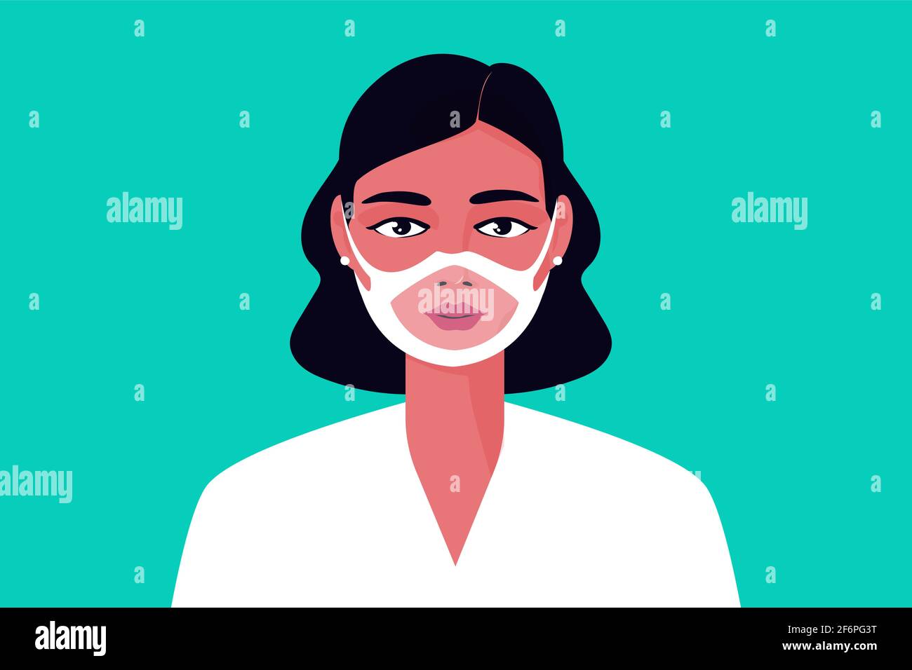 Person with clear face mask for deaf Vector illustration Stock Vector ...