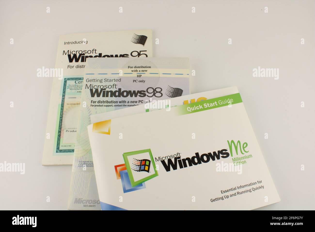 Windows 95, Windows 98 and Windows ME User manuals Stock Photo