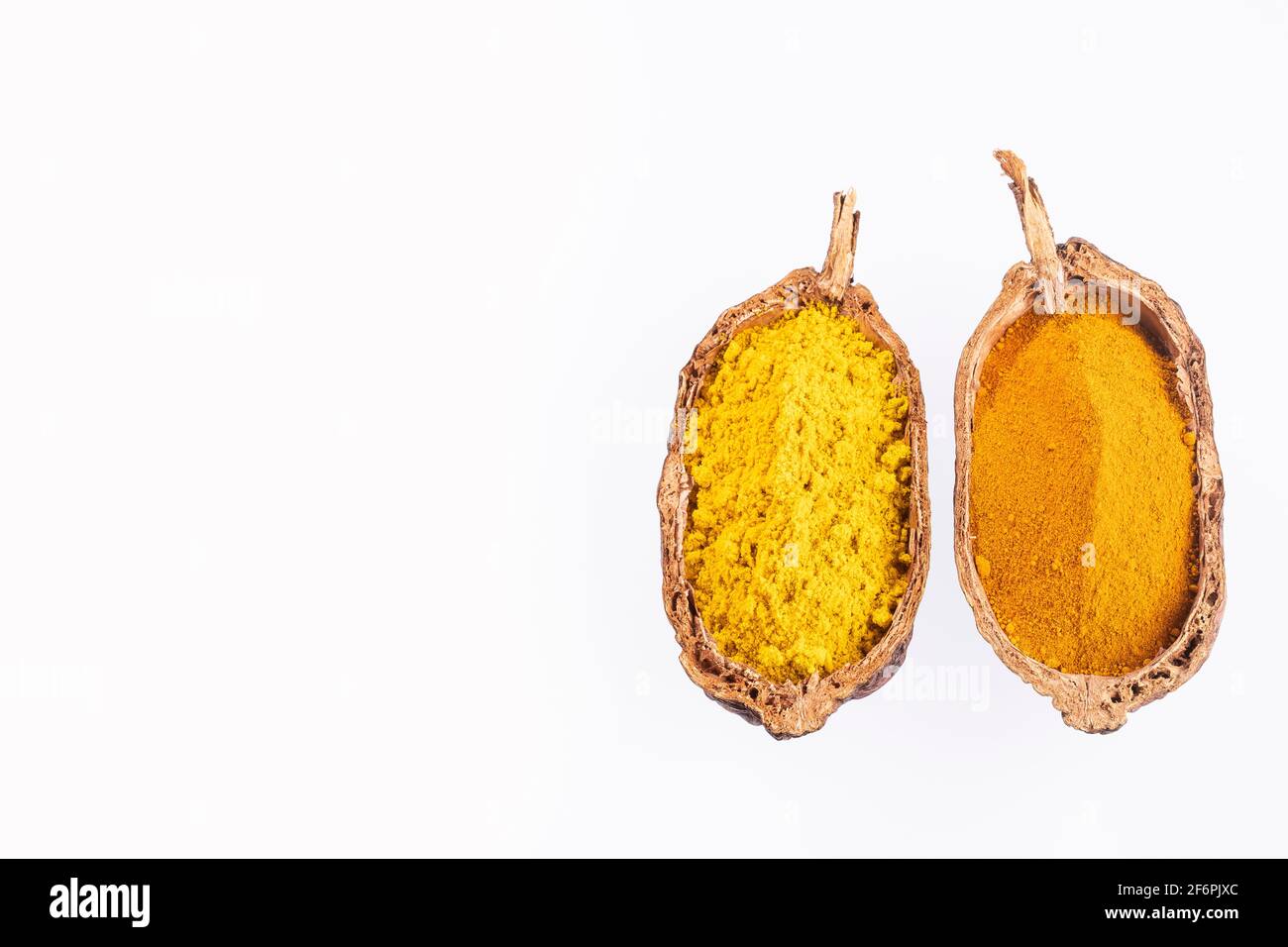 Turmeric and curry organic powder Stock Photo Alamy