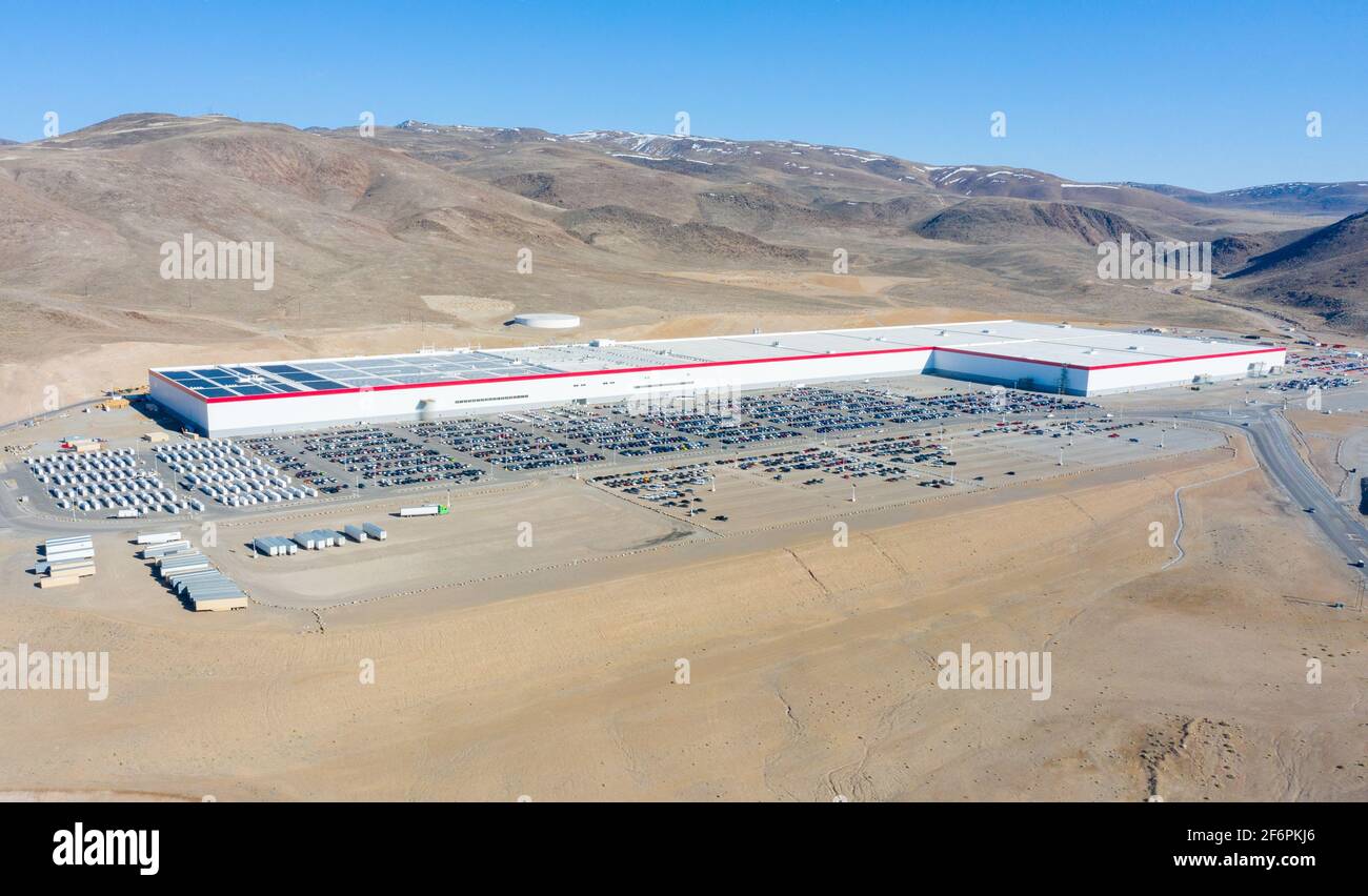 Tesla Gigafactory, Sparks, Nevada, USA Stock Photo