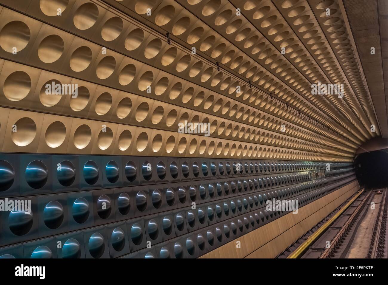 Subway station - Jiřího z Poděbrad - in the district of Zizkov, city of  Prague, Czechia Stock Photo - Alamy