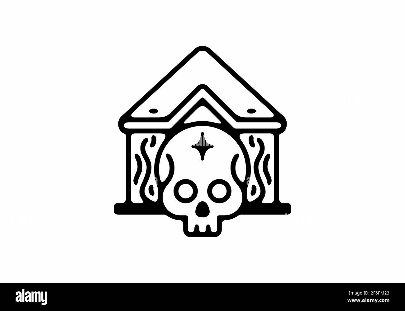 House of skull line art illustration design Stock Vector Image & Art