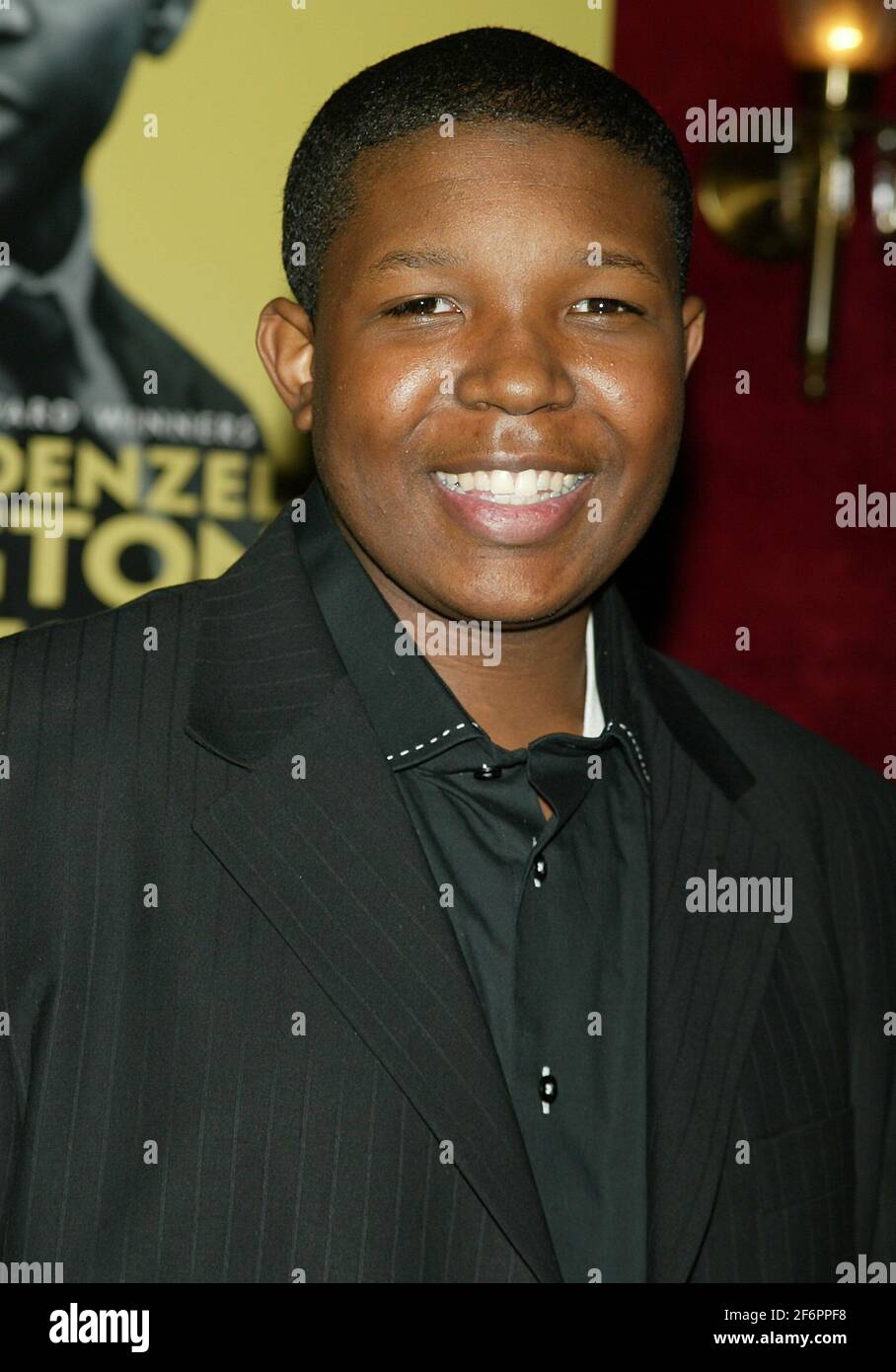 Denzel Whitaker arrives at the premiere of 'The Great Debaters' at the Ziegfeld Theater in New York on December 19, 2007.  (Photo by Laura Cavanaugh/Sipa USA) Stock Photo