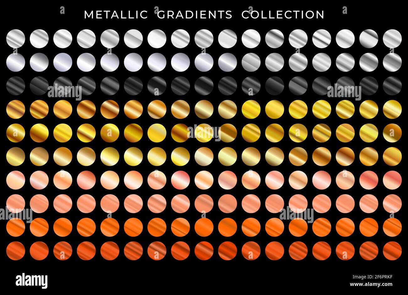 Gold, bronze, silver, copper, gold rose and black texture gradation ...