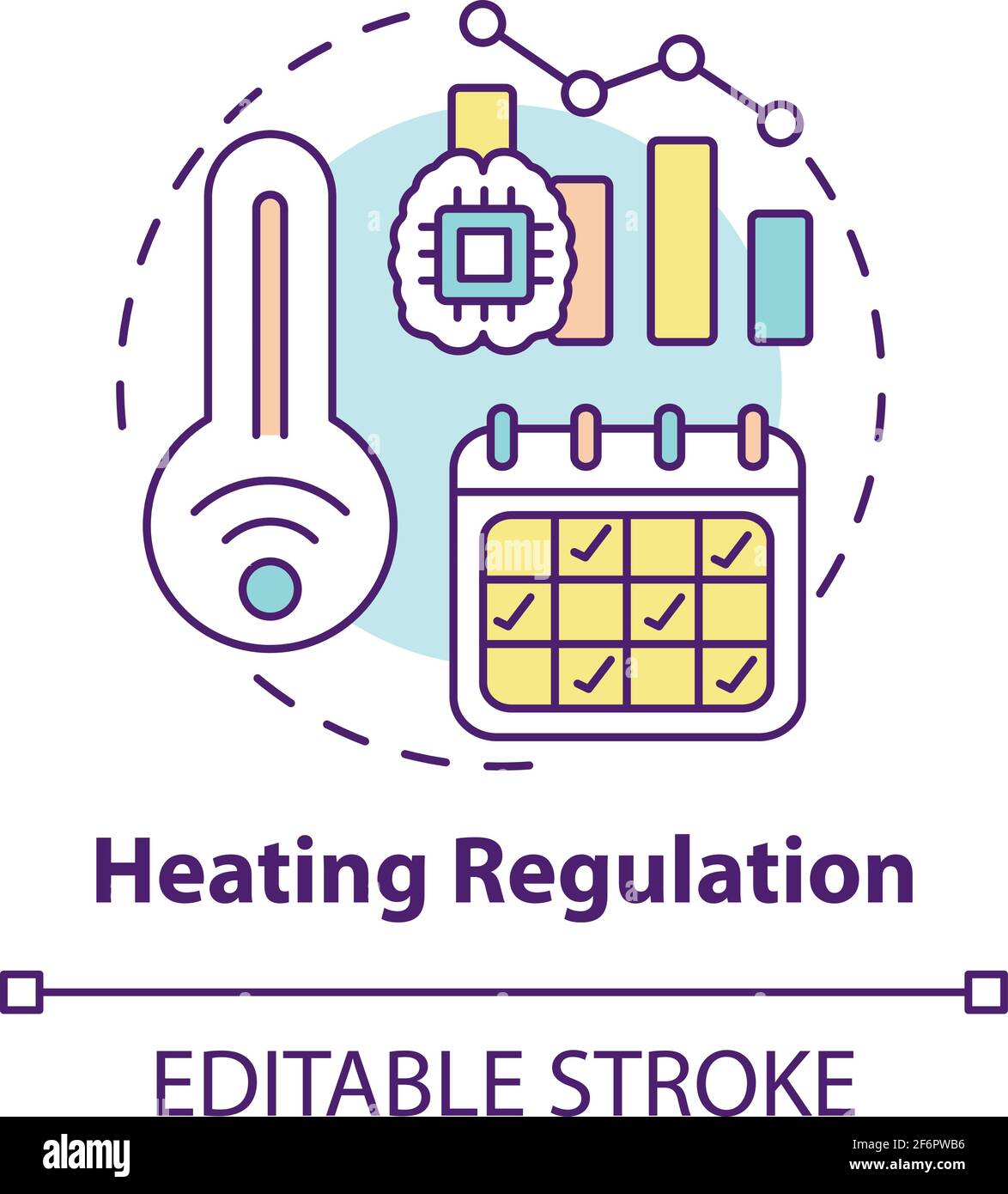 Heating regulation concept icon Stock Vector