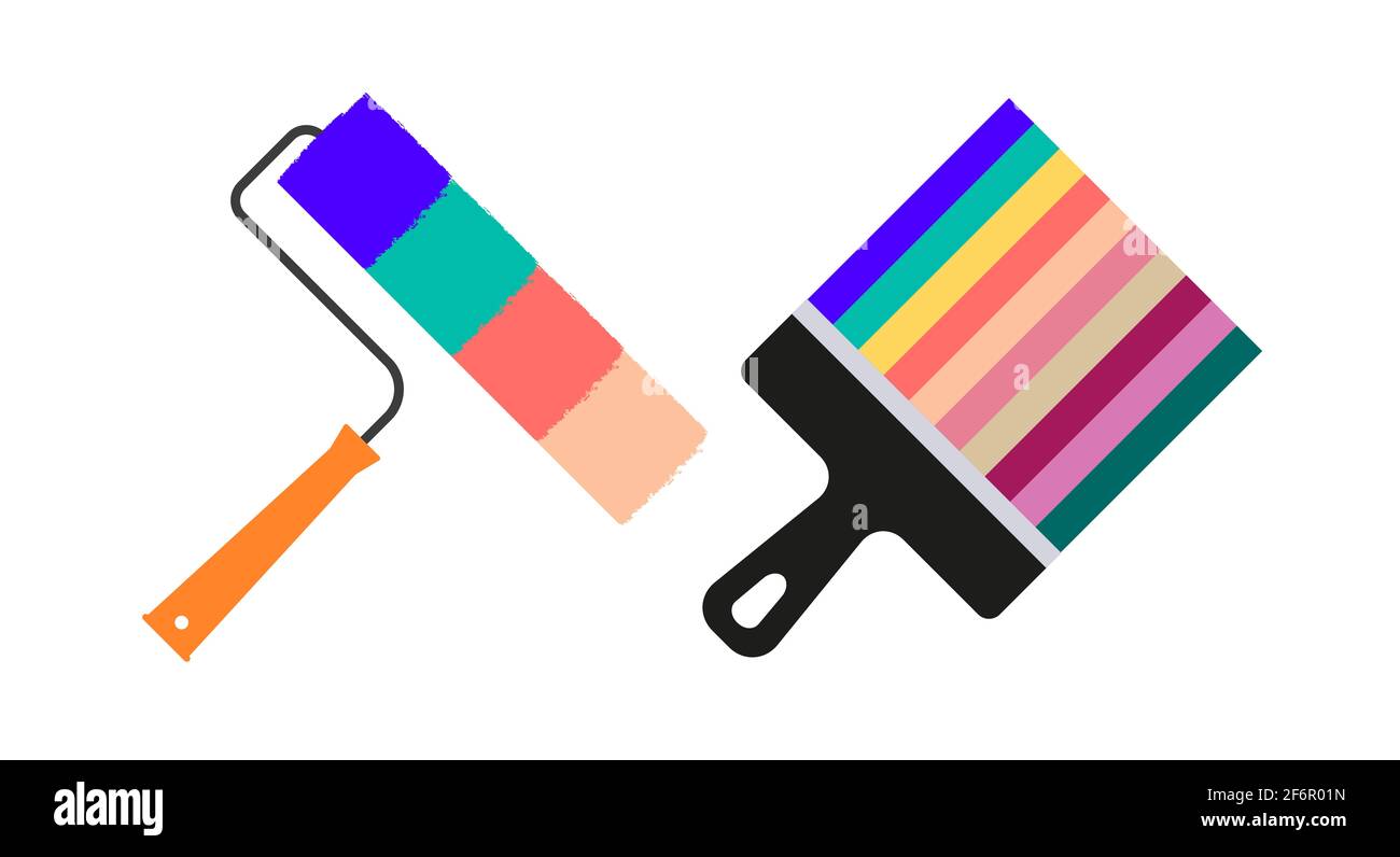 Paint roller, paint brush. Painter, plasterer. Painting works
