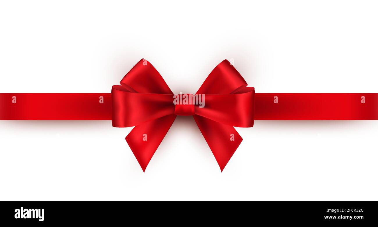 Shiny red satin ribbon on white background Stock Vector Image & Art - Alamy