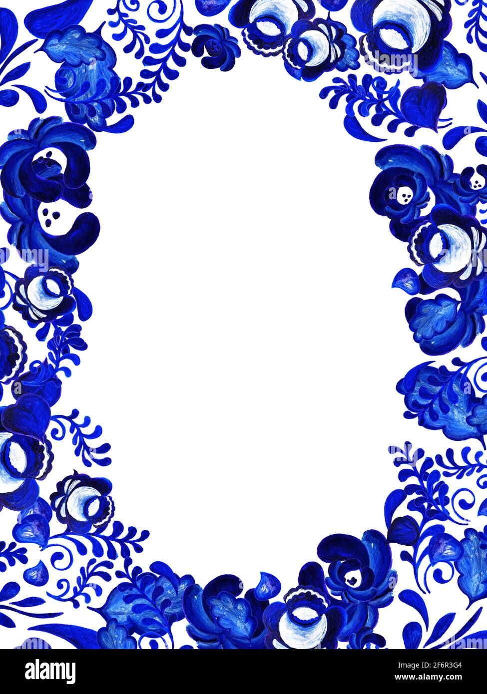Russia Style Frame Ornate floral frame in traditional Russian style Gzhel Stock Photo - Alamy