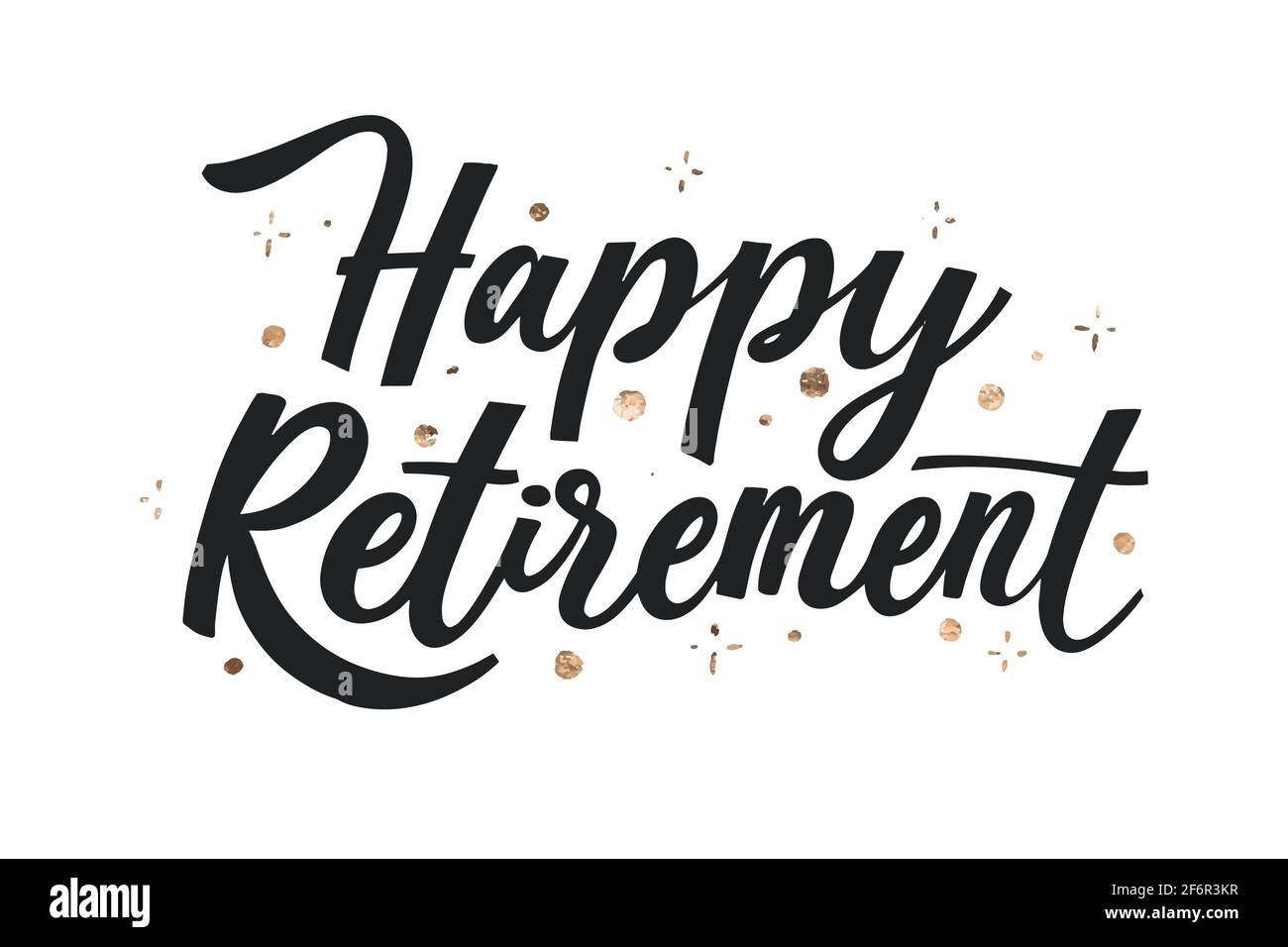 Creative happy retirement lettering Vector illustration Stock ...