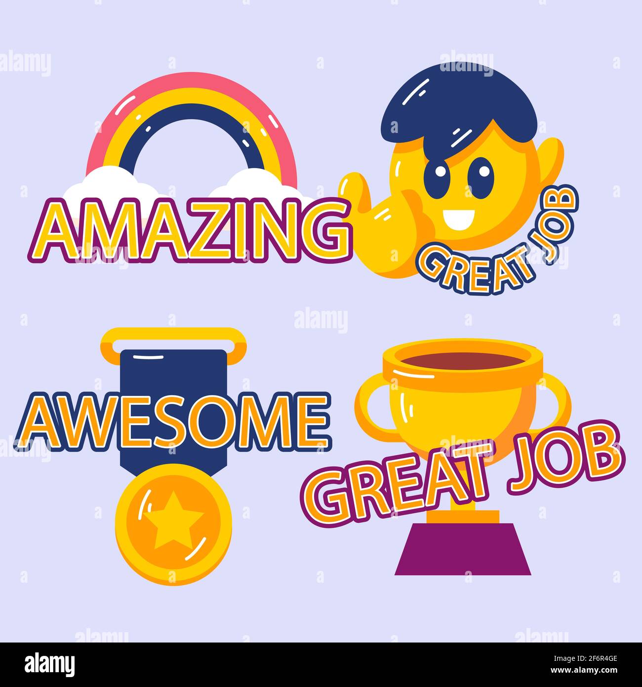 Set of good job and great job stickers Vector illustration Stock Vector  Image & Art - Alamy