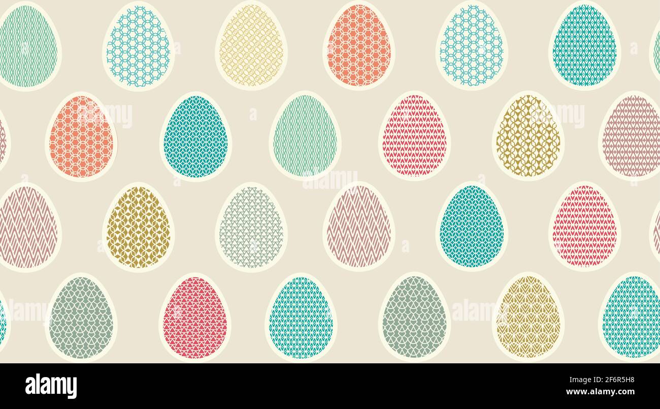 Easter eggs seamless pattern. Easter egg textured. Vector illustration for textile, card, wrapping paper. cloth. Stock Vector