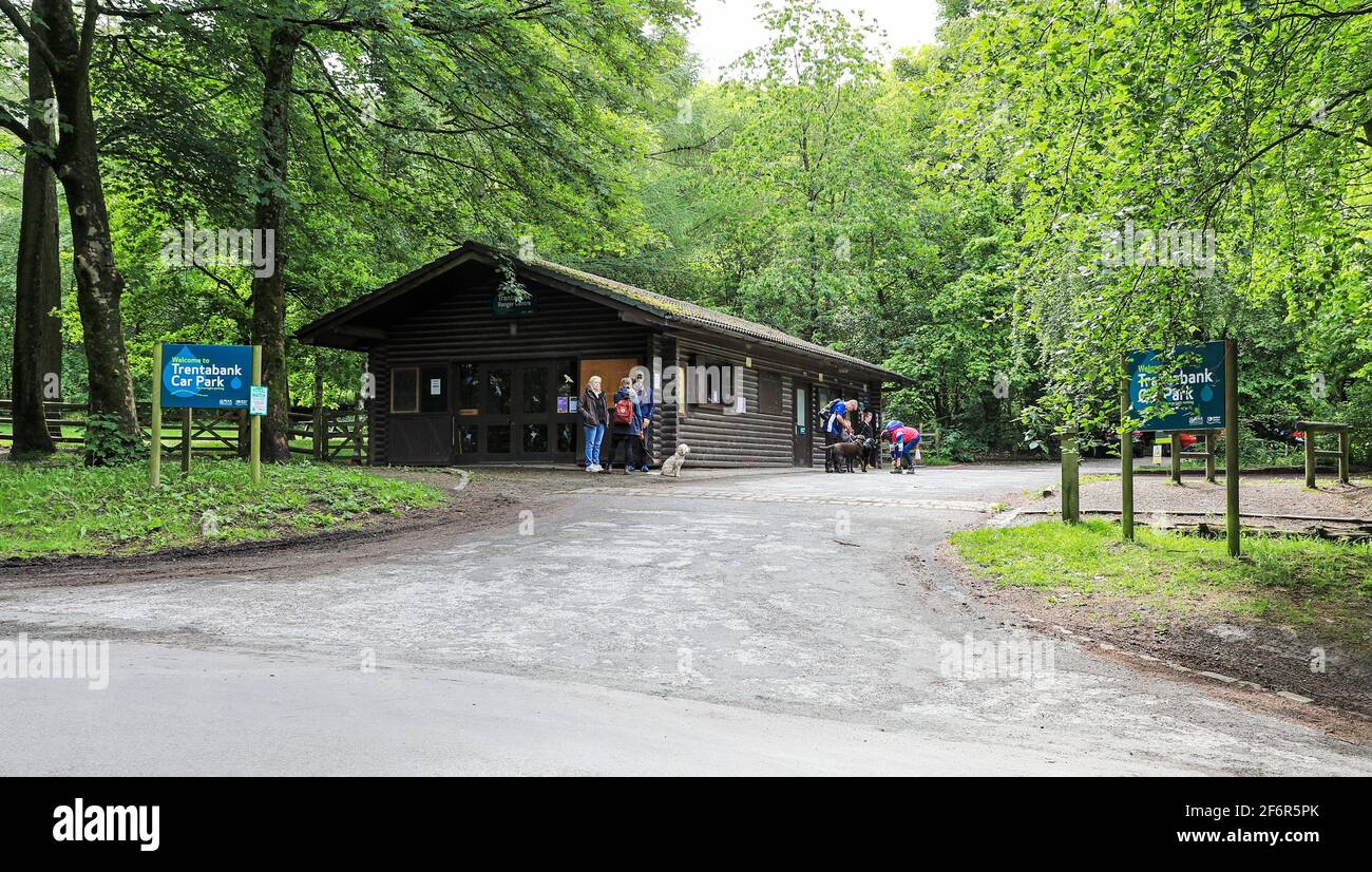 The visitor centre and car park at Trentabank Reservoir, Macclesfield  Forest, Cheshire, England, UK Stock Photo - Alamy