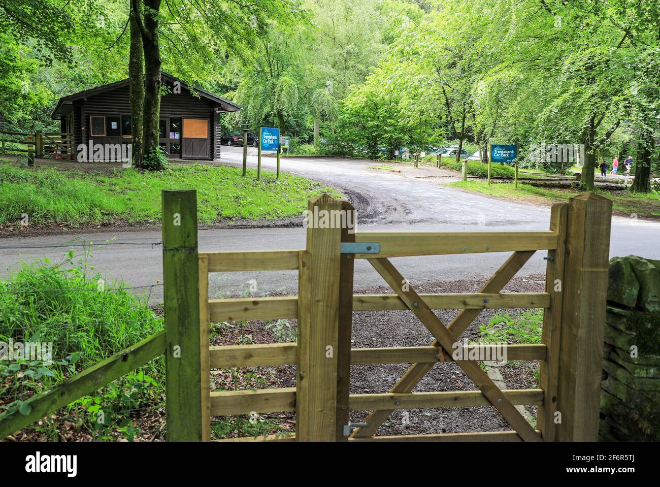 The visitor centre and car park at Trentabank Reservoir, Macclesfield