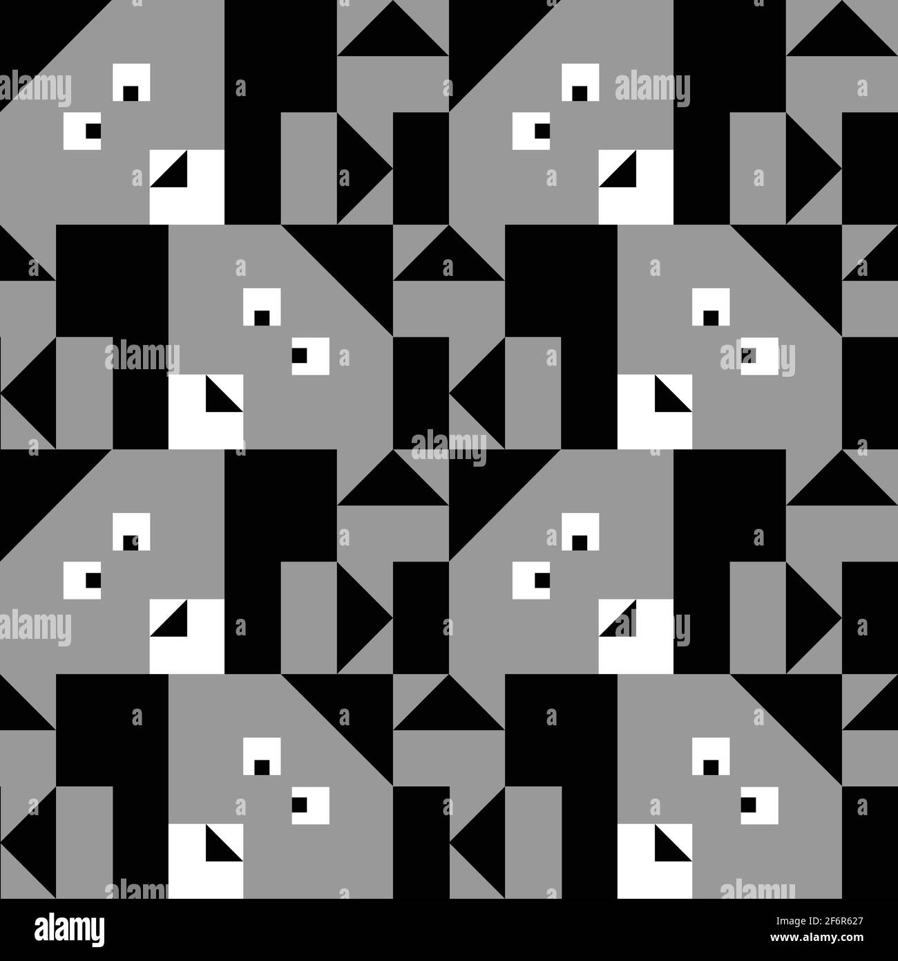 Rabbits pattern Black and White Stock Photos & Images - Alamy