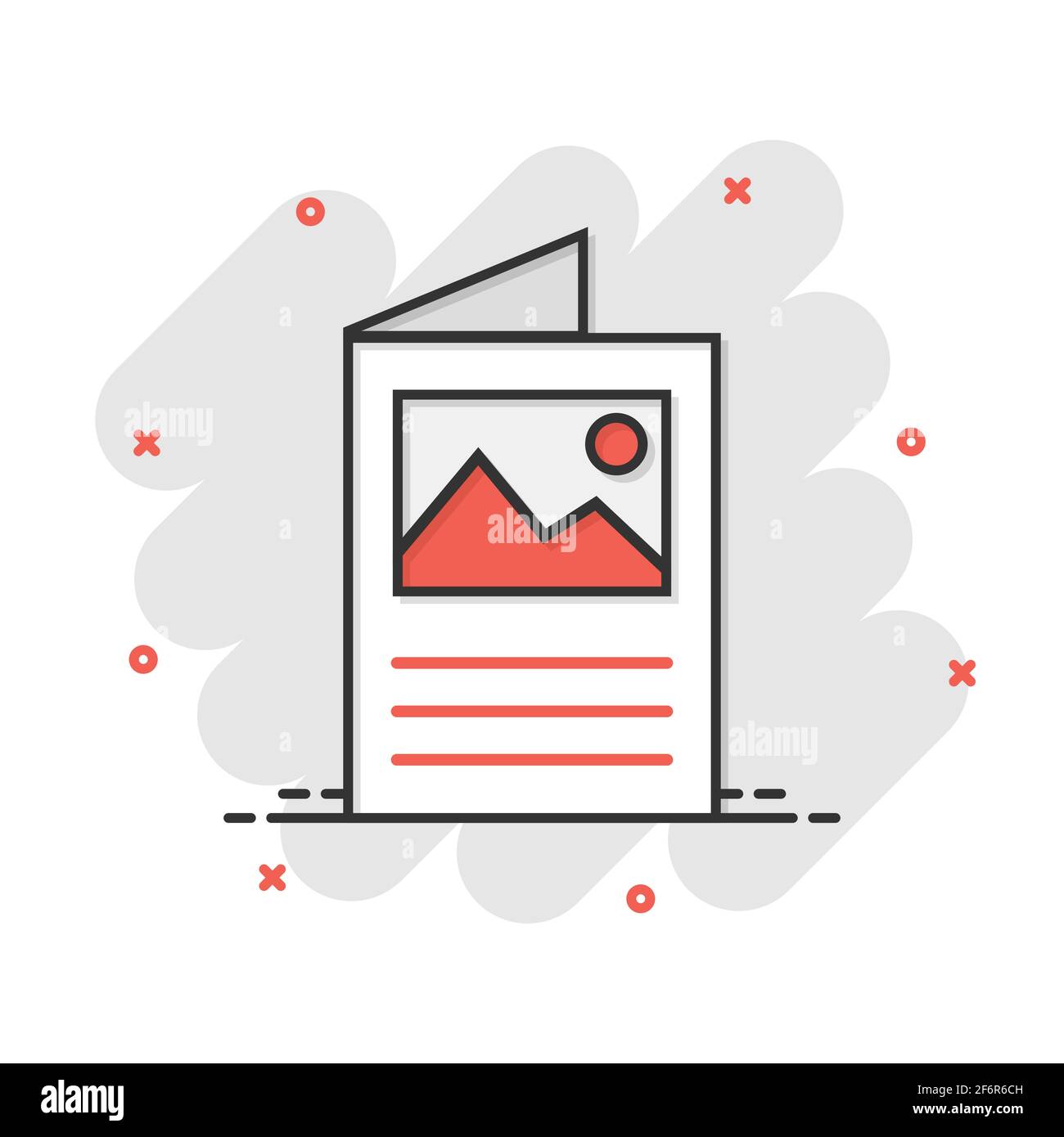 Flyer leaflet icon in comic style. Brochure sheet vector cartoon ...