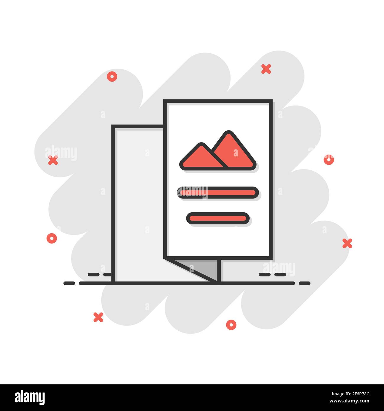 Flyer leaflet icon in comic style. Brochure sheet vector cartoon ...