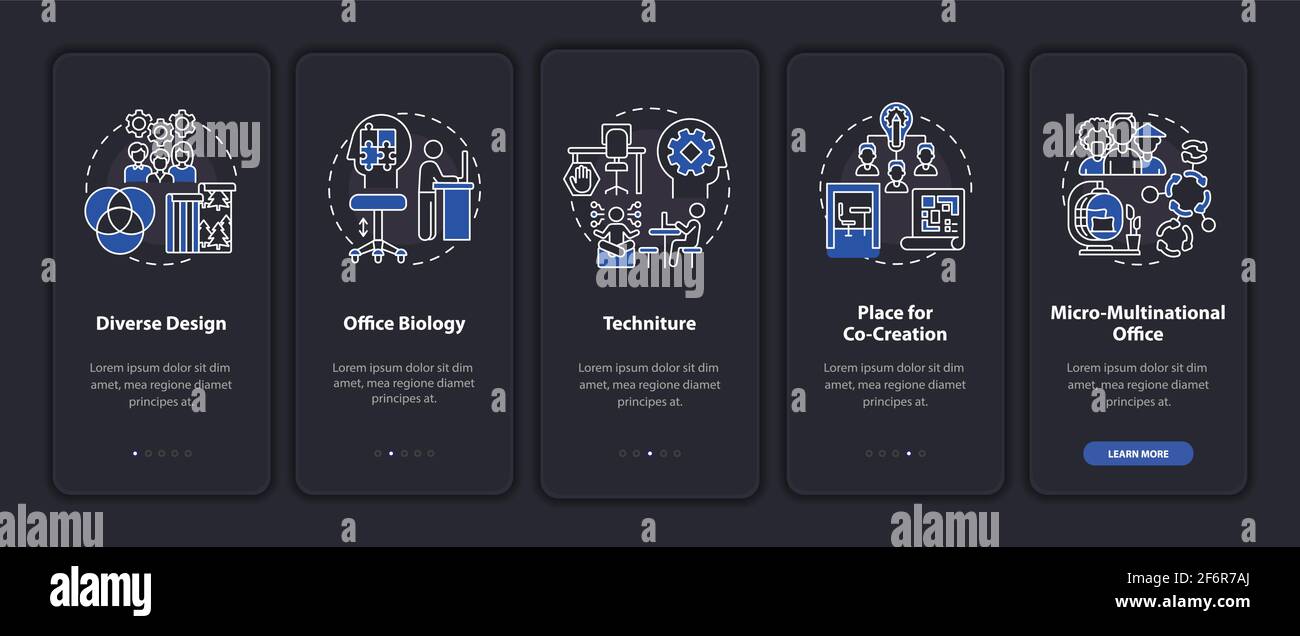 Worksite trend onboarding mobile app page screen with concepts Stock ...