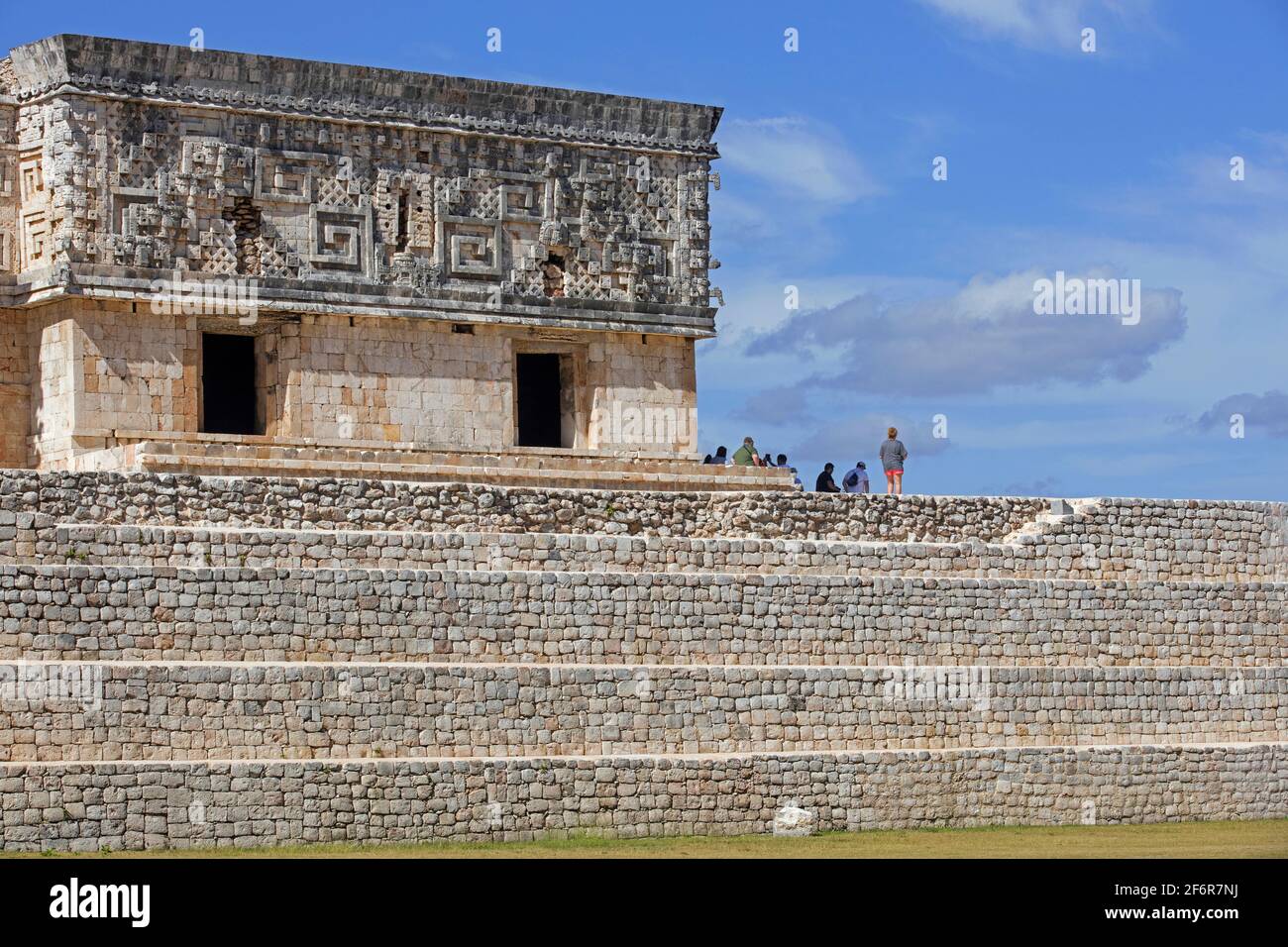 The casa de tortugas, house of the turtle at the Maya ruins of Uxmal, Yucatán, Mexico. Stock Photo