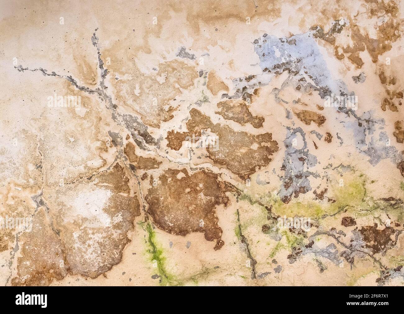 Old dirty leaking ceiling with cracks and mold pattern texture