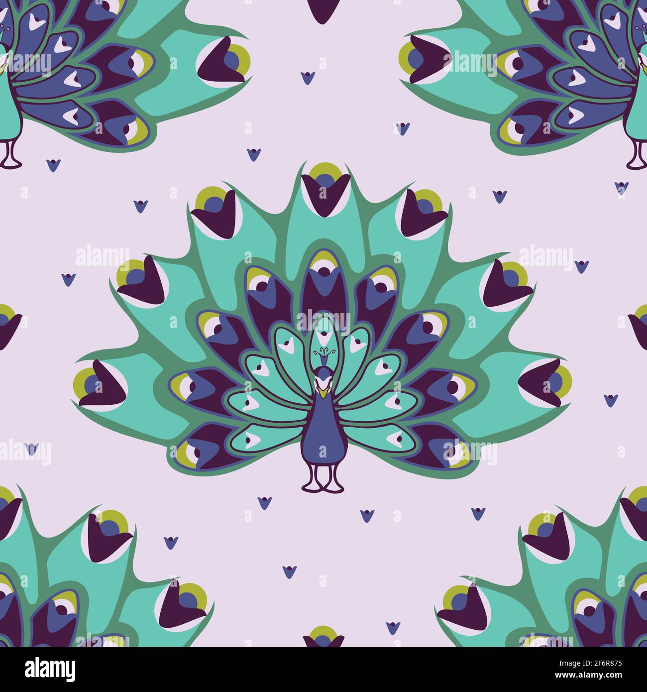 Peacock Pattern Background Vector Seamless vector pattern with peacocks on light blue background ...