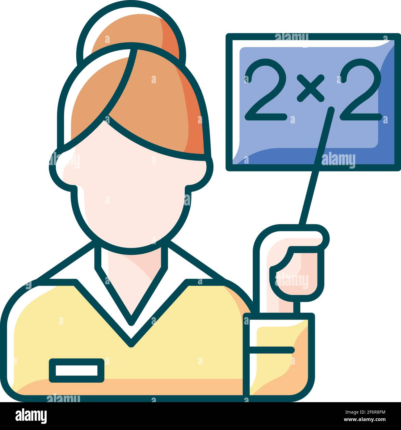 Pink collar worker RGB color icon Stock Vector