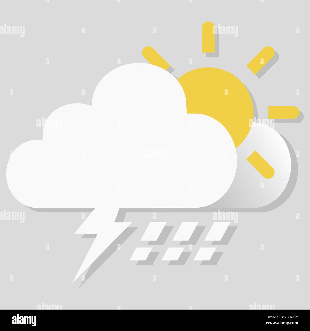 Isolated vector object weather icon lighting cloudy rain and sun Stock ...
