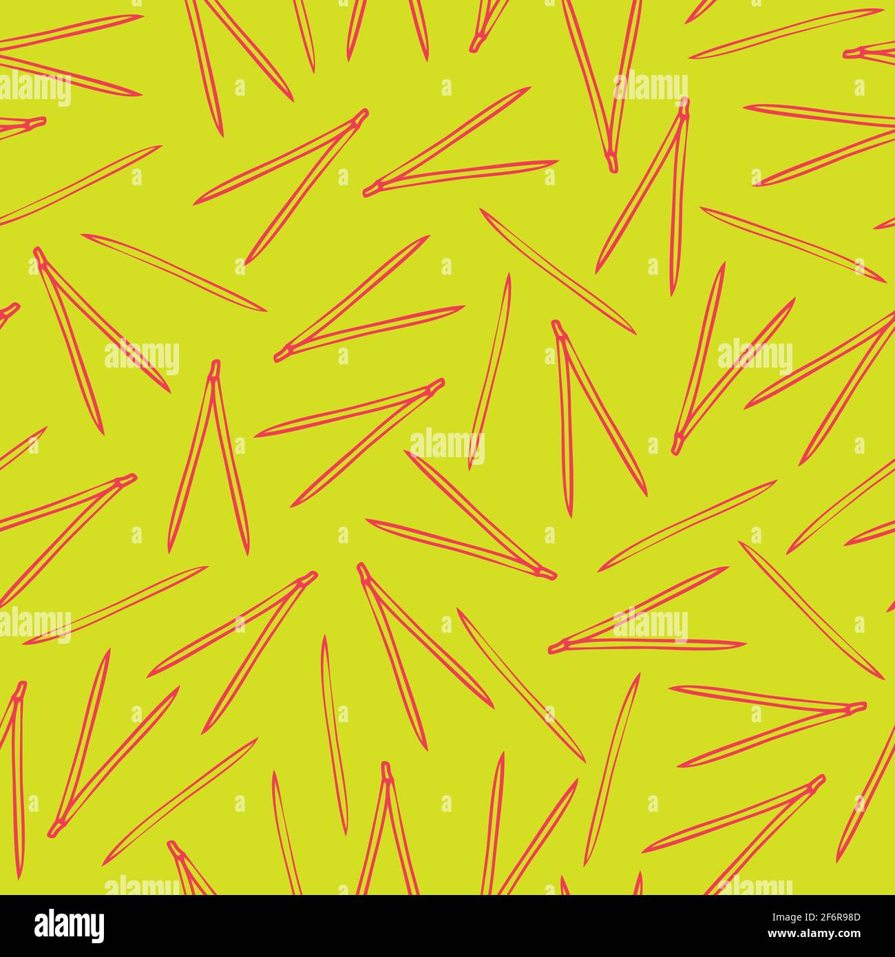 Seamless vector pattern with thorn on bright yellow background. Design for home decoration. Ideal for wallpaper, fabric, clothing etc. Stock Vector