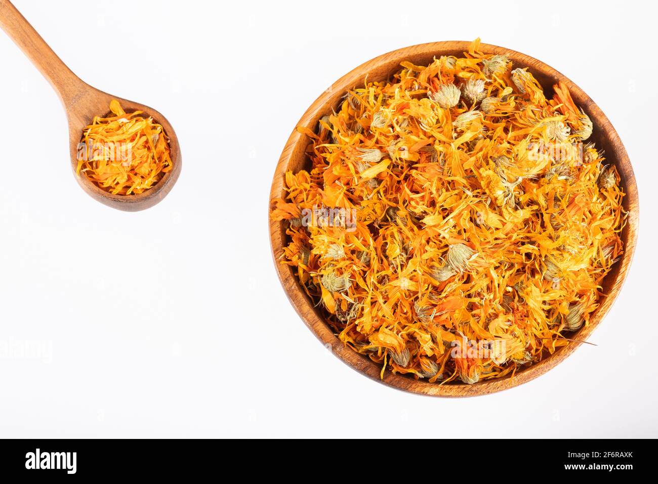 Dried calendula flowers - Calendula officinalis. White background Stock ...