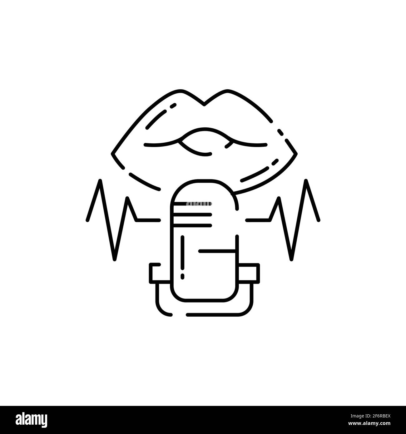 Sound recording color line icon. Asmr. Autonomous sensory meridian response, sound waves as a symbol of enjoying sounds, whisper and music. Sign for w Stock Vector