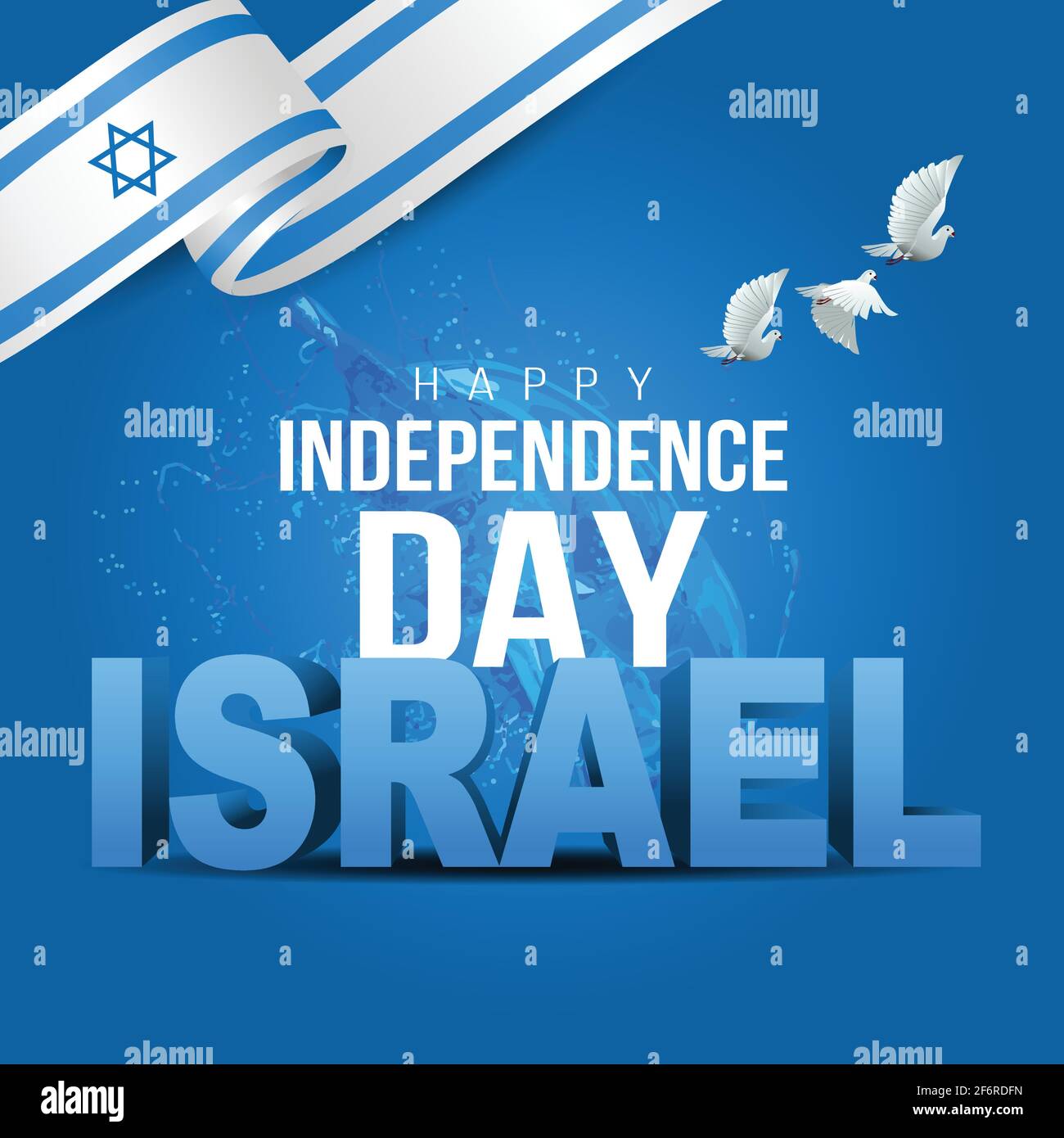 happy independence day Israel. stylish 3d letter with israel flag ...