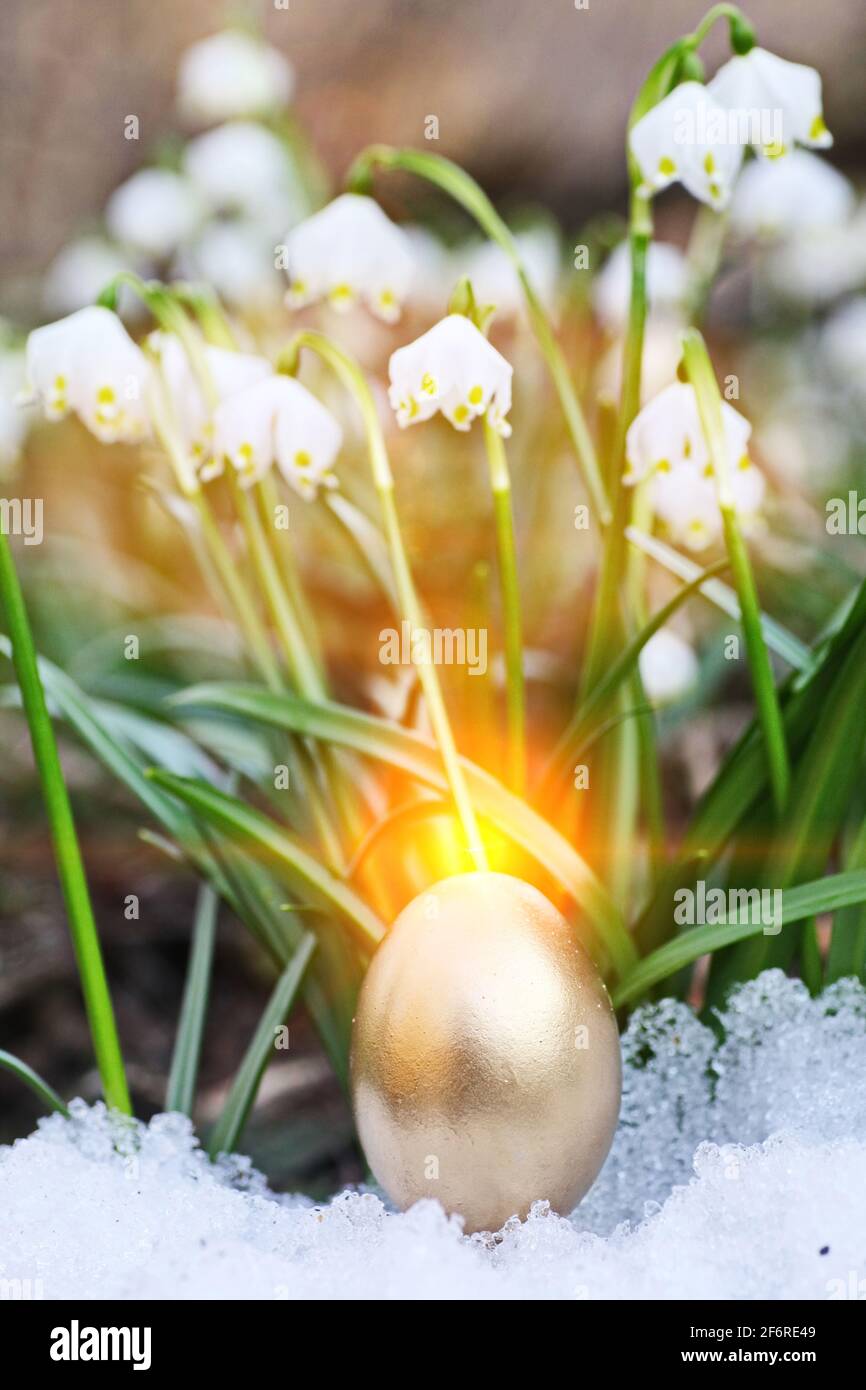 Easter eggs snowflake outdoors Stock Photo