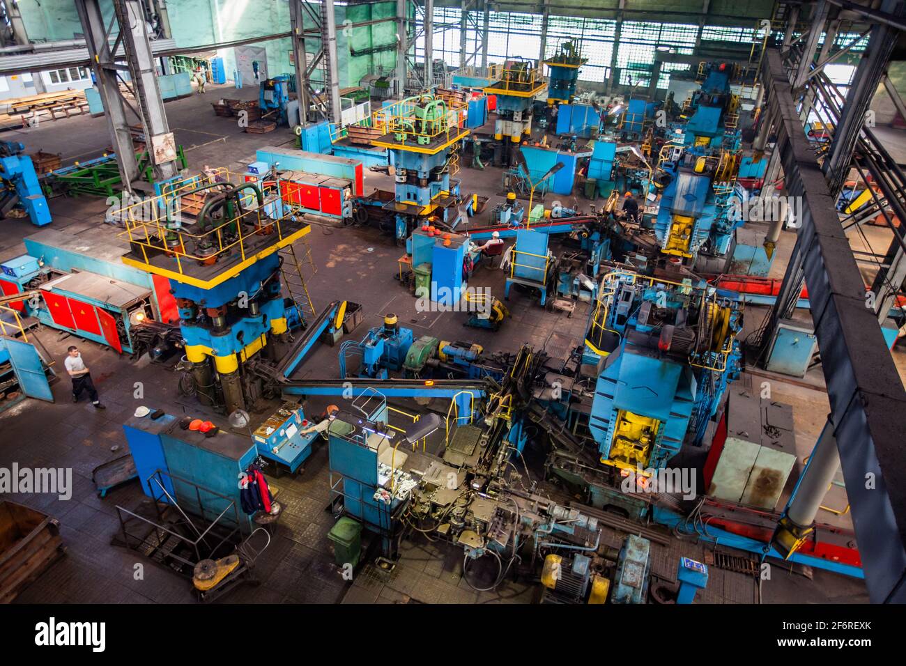Bearing production plant. panorama. Production redhot bearing