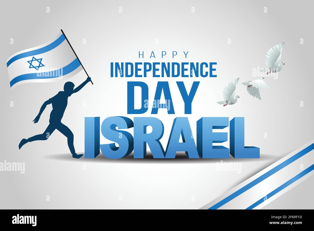 happy independence day Israel. stylish 3d letter with israel flag ...