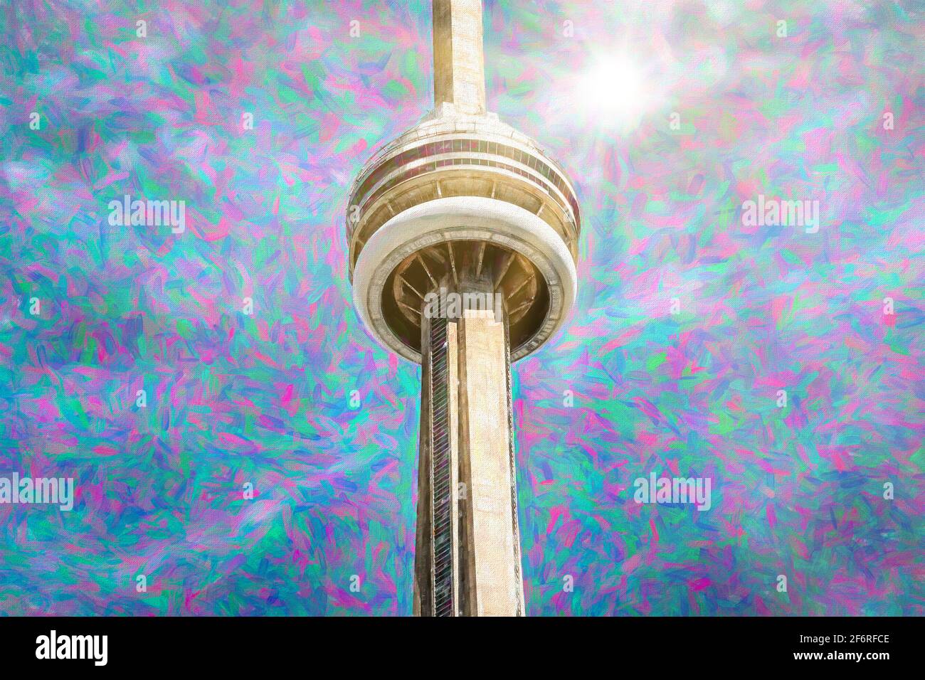 CN Tower, digital art, Toronto, Canada Stock Photo