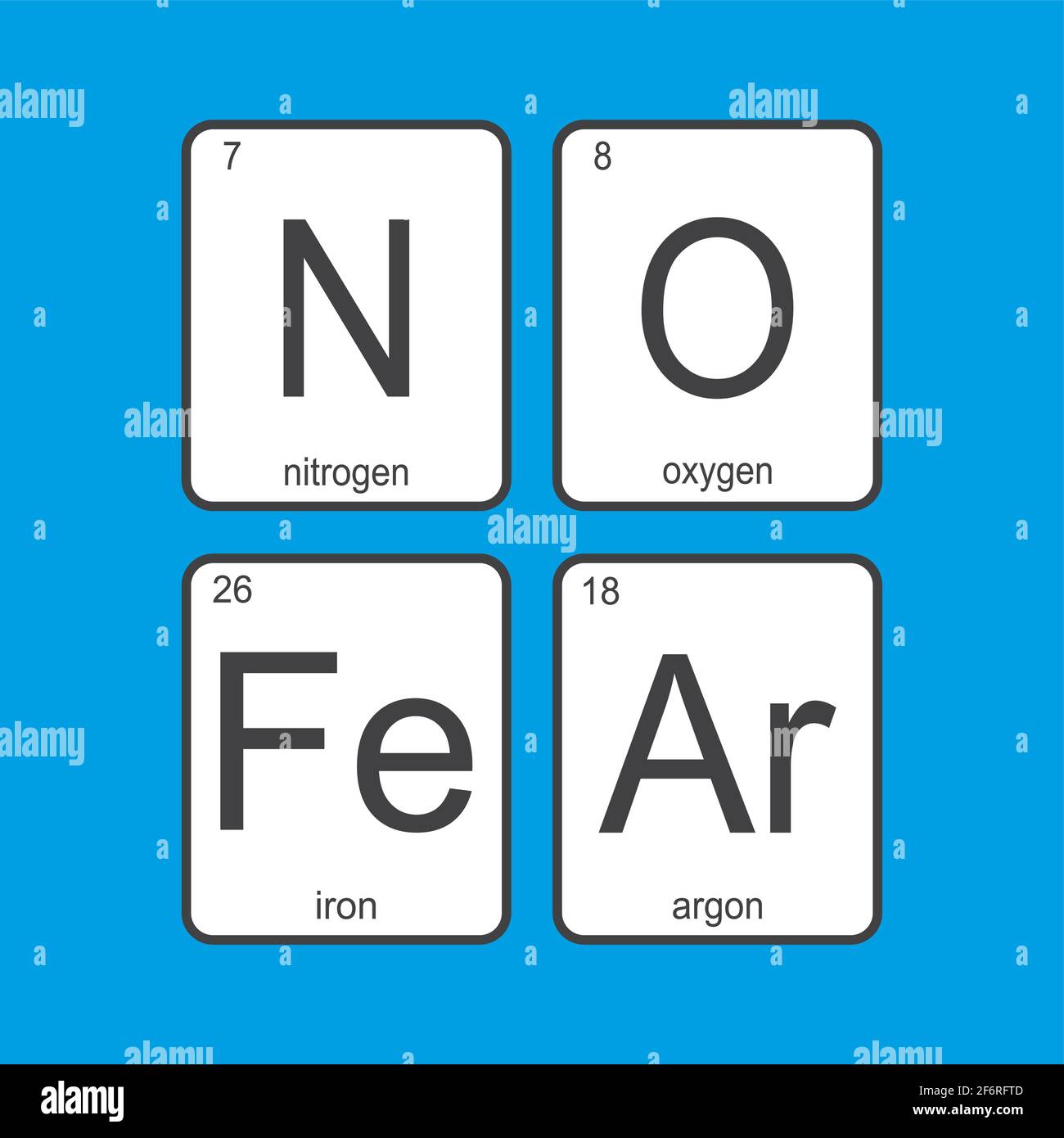 the-chemical-elements-of-the-periodic-table-funny-phrase-no-fear-on-blue-background-vector-illustration-stock-vector-image-art-alamy