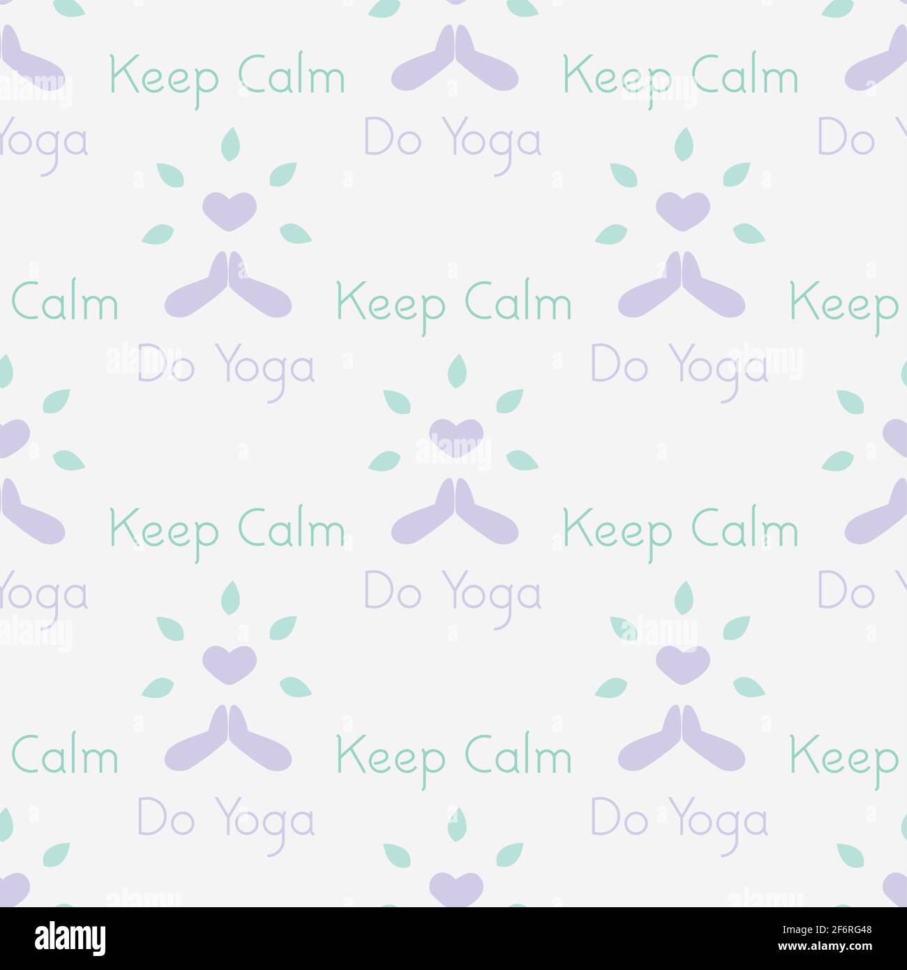 Seamless pattern text- keep calm do yoga and hands,abstract texture,vector illustration Stock Vector