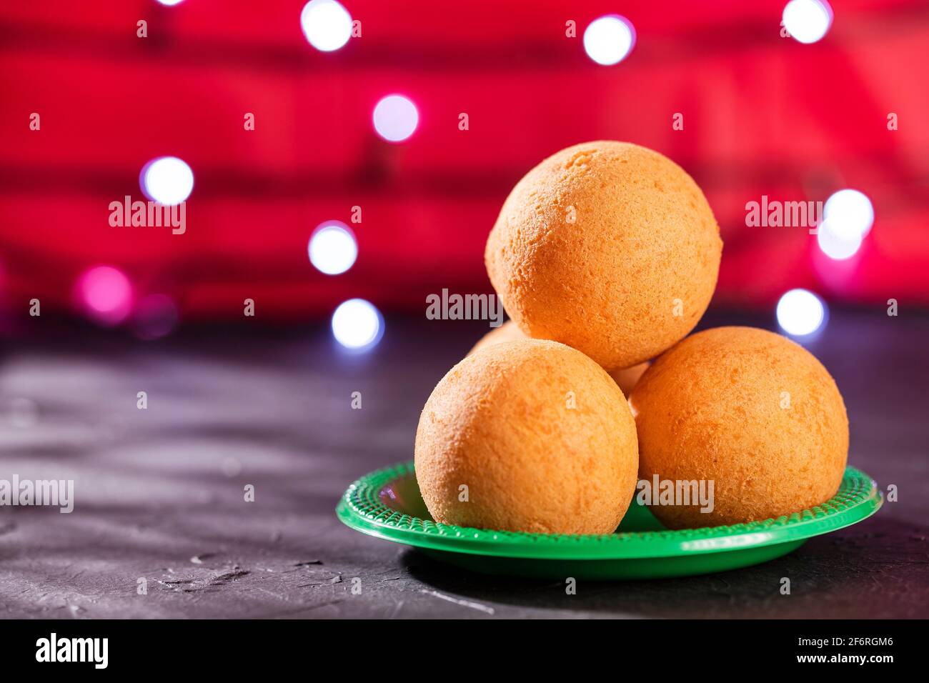 Traditional Colombian buñuelo - Christmas decoration. Stock Photo