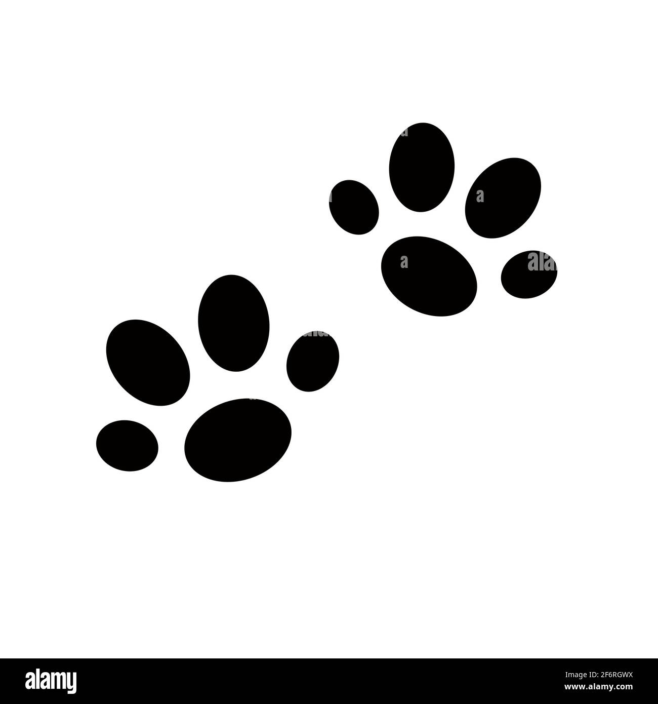Simple cat paw prints vector illustration, domestic pet cute traces, black  shape Stock Vector Image & Art - Alamy