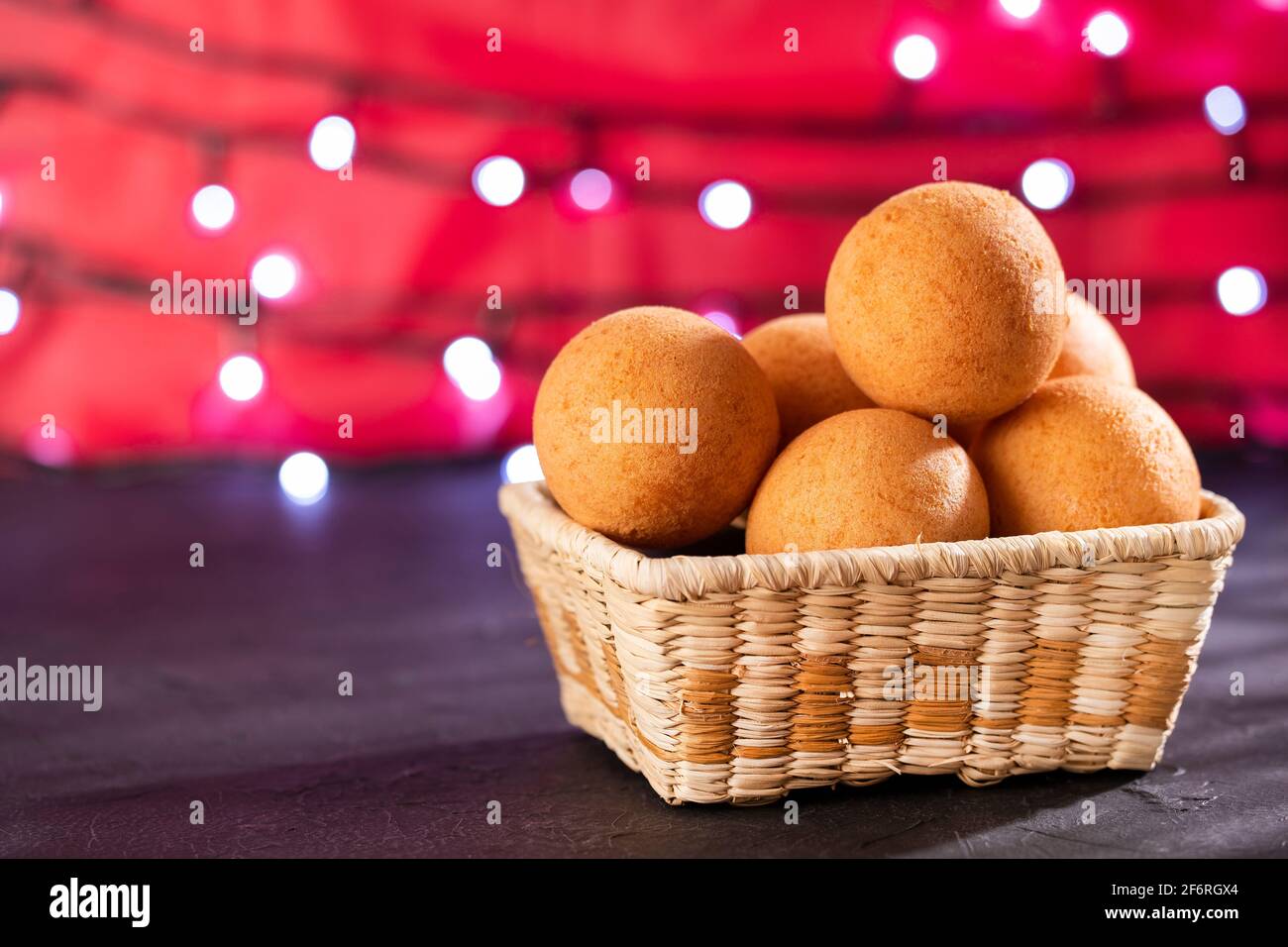 Buñuelos, Colombian Christmas cuisine - Text space Stock Photo