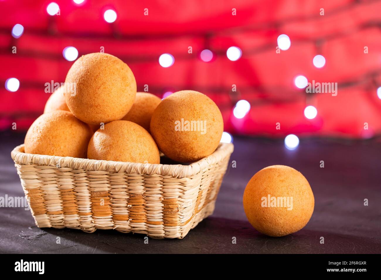 Traditional Colombian buñuelo - Christmas decoration. Stock Photo