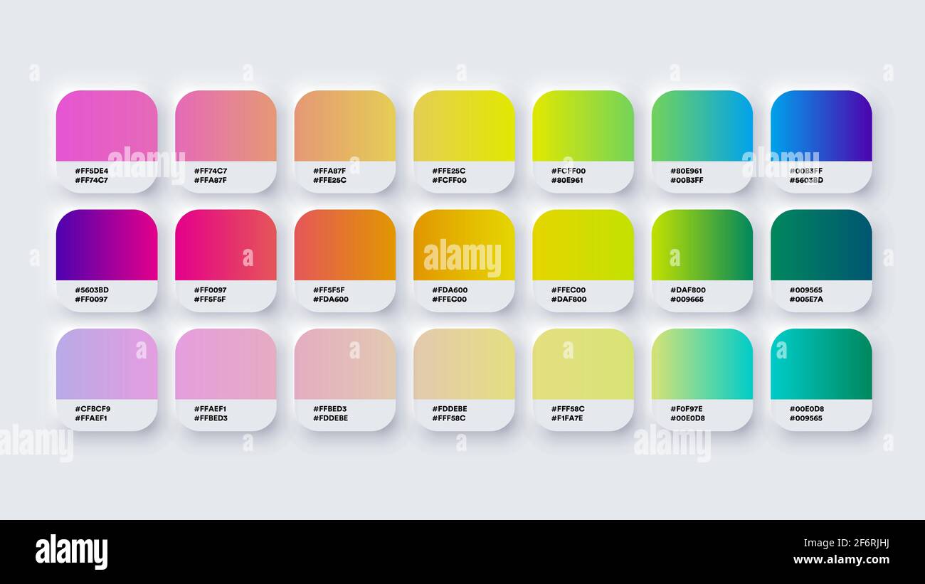 Colour Palette Catalog Samples Gradient in RGB or HEX Pastel and Neon Stock  Vector Image & Art - Alamy