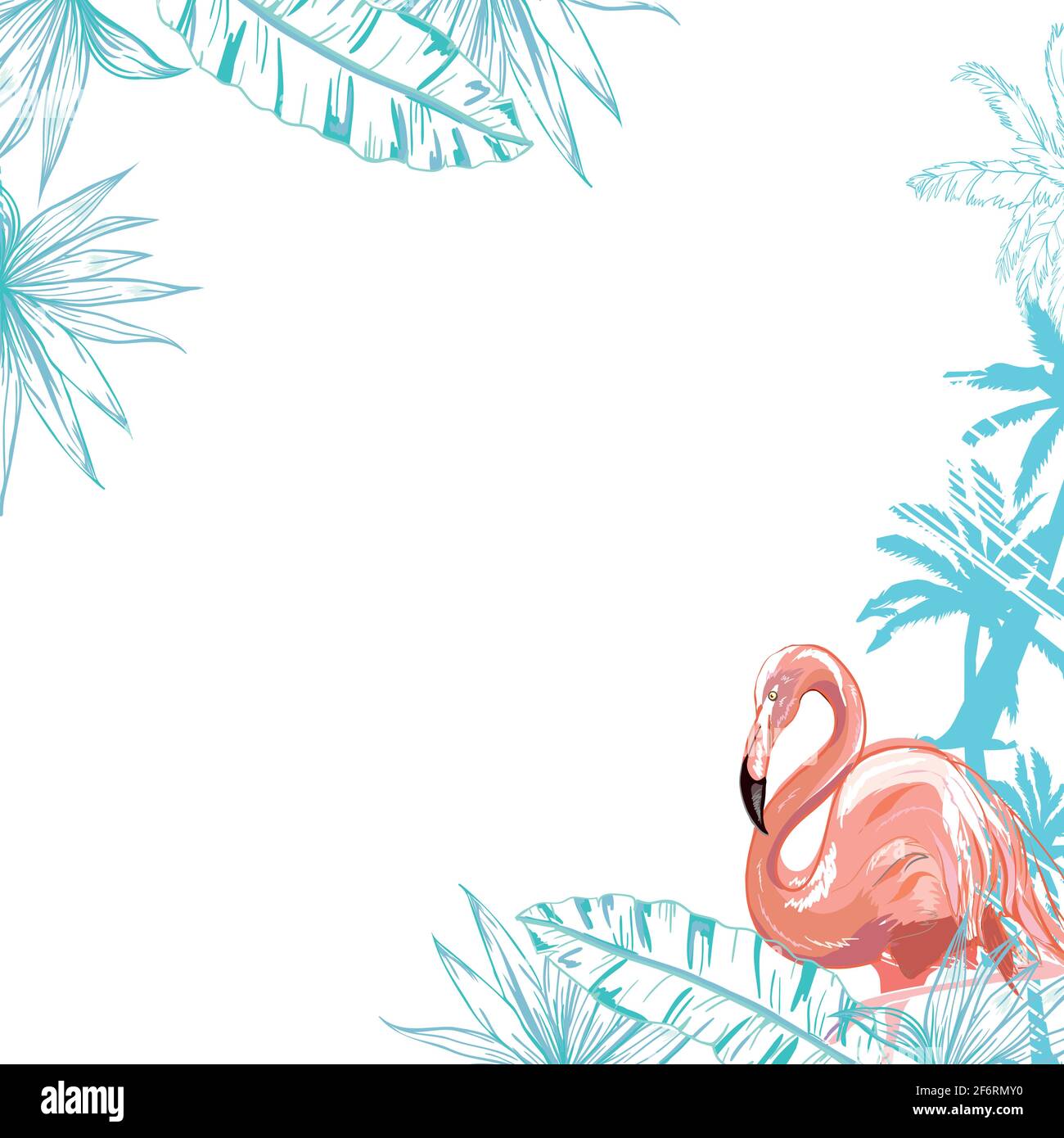 Flamingo bird illustration design on background Stock Vector