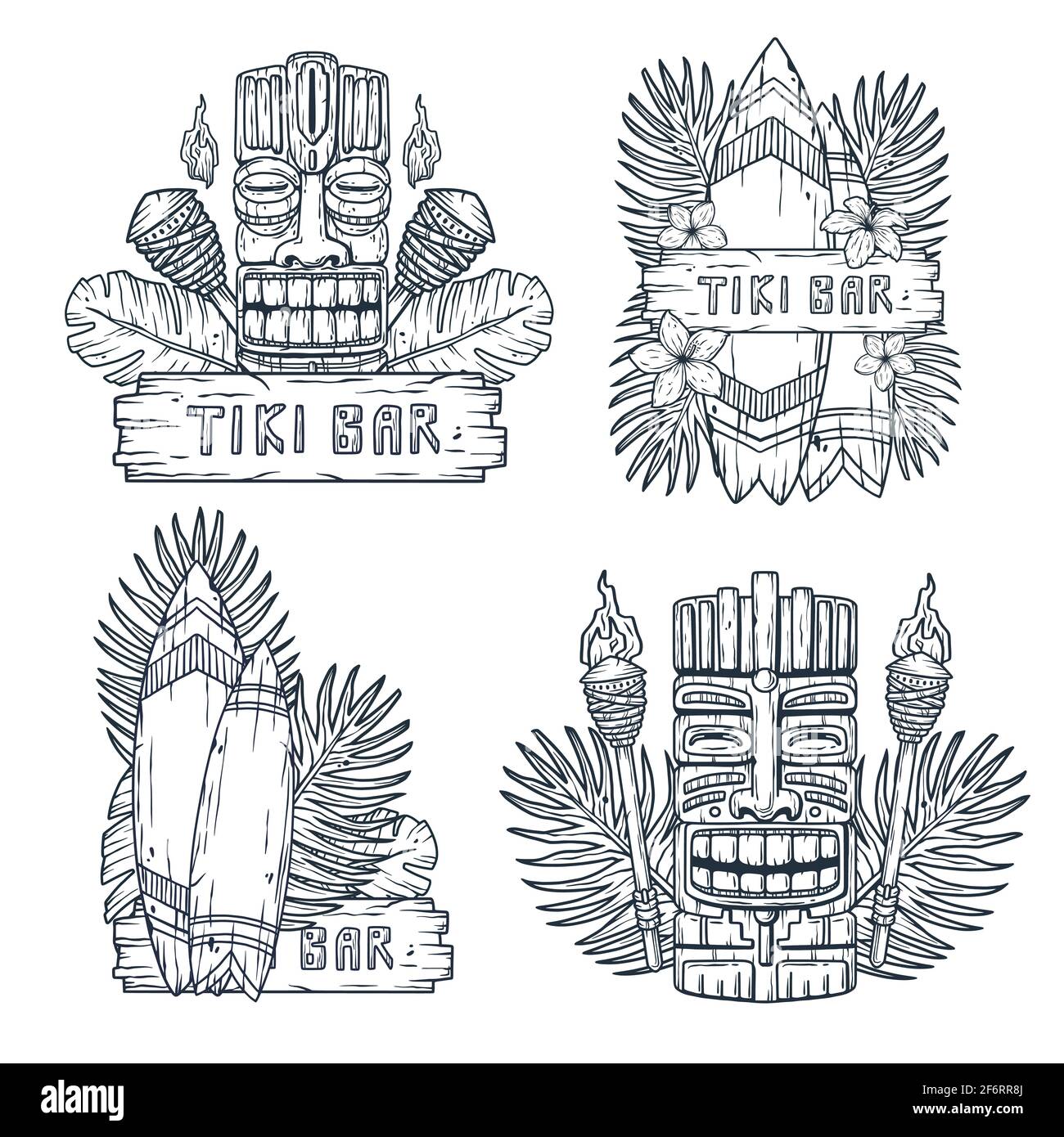 Design of hawaii tiki mask or idol. Ethnic totem Stock Vector Image