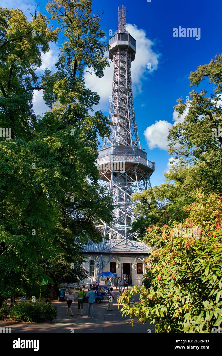 Petrin lookout tower, Prague, Czech Republic, Europe. Stock Photo
