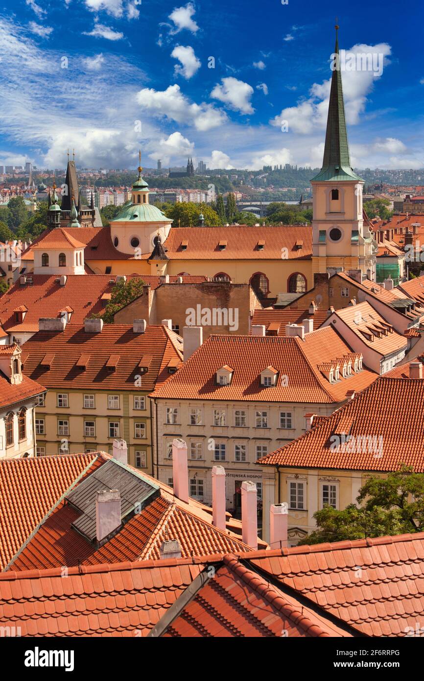 Prague as seen from Wallenstein Palace gardens, Mala Strana, Prague, Czech Republic, Europe Stock Photo