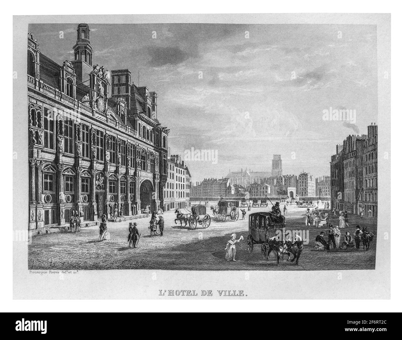 France,  in Histoire de Paris, 1839 , L´Hôtel de Ville. Stock Photo