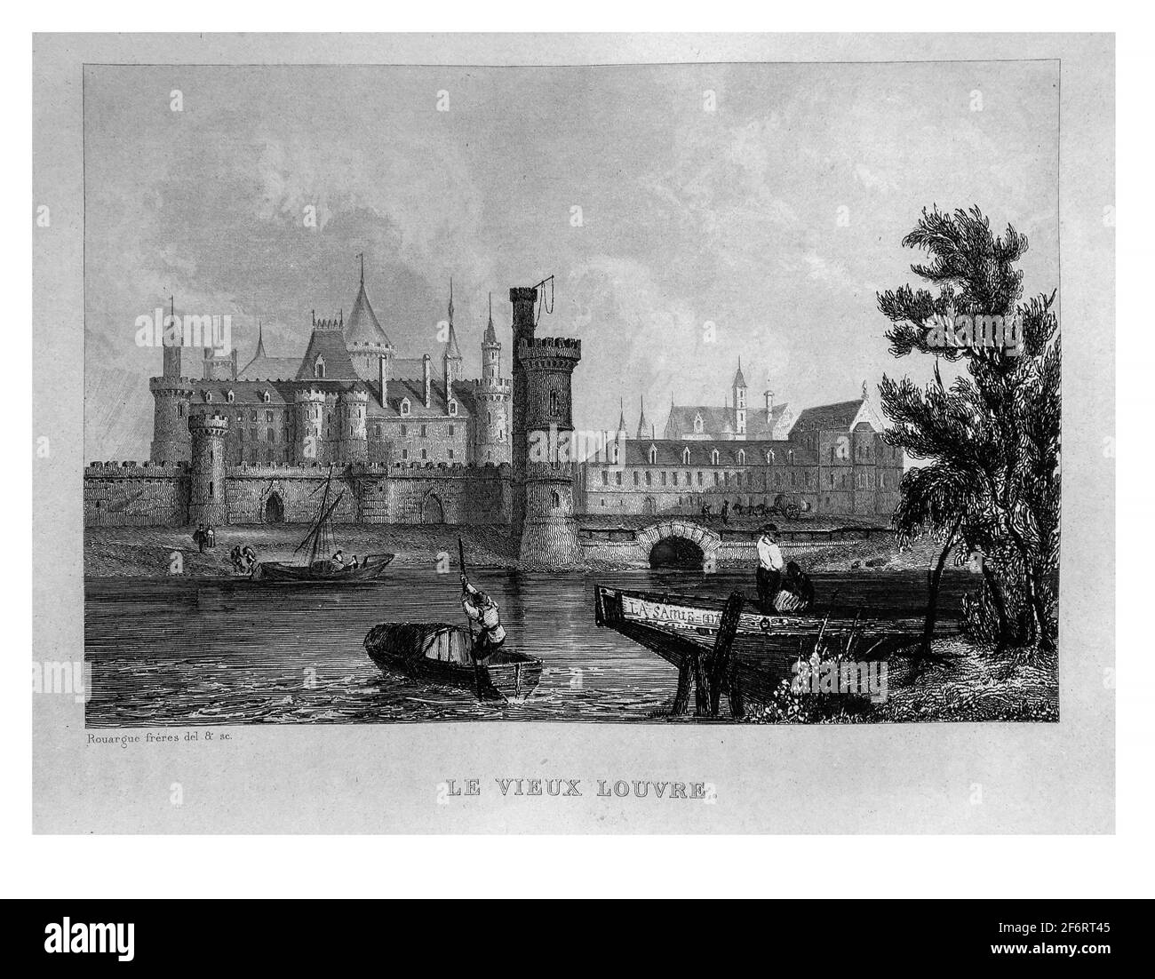 France,  in Histoire de Paris, 1839 , Le Vieux Louvre. Stock Photo