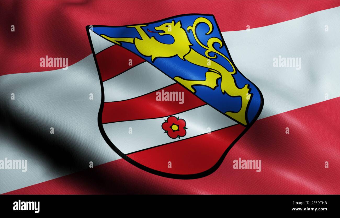 3D Illustration of a waving Austria city flag of Lienz Stock Photo