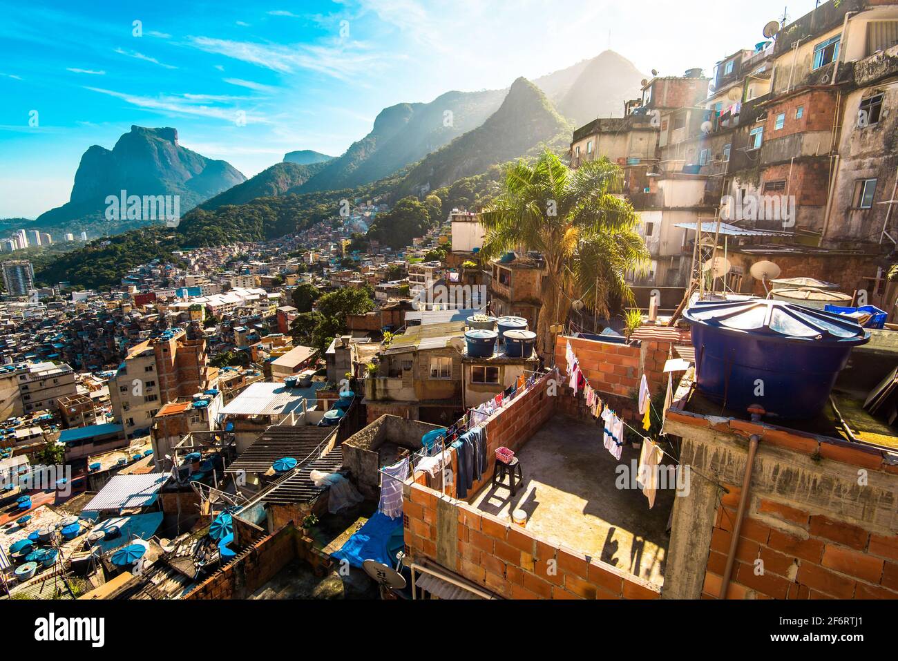 View of Rocinha, the Largest Favela in Brazil, With Mountains Around ...